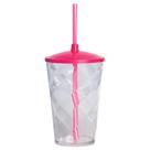 Copo Twister com Tampa e Canudo Neon 500ml Rosa Copo Twister com Tampa e Canudo Neon 500ml Rosa