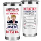 Copo UMACVN 600ml de aço inoxidável Sister Gift de 2 lados