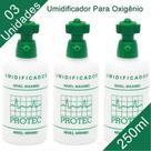 Copo Umidificador Para Oxigênio Kit C/3 Und 250ml C/anvisa