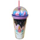 copo unicornio canudo tampa RD1315