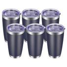 Copo VEGOND de aço inoxidável 600 ml com tampa e canudo, pacote com 6