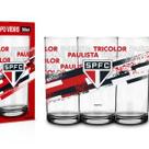 Copo vidro 300ml times - sao paulo - brasfoot