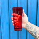 Copo Vidro 320ml (Suco, água) BALI jogo com 24 Vermelho