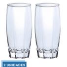 Copo Vidro 370ml Florence Glamour kit com 2 Transparente