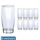 Copo Vidro 370ml Florence Glamour kit com 8 Transparente