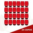 Copo Vidro 450ml Redondo California Jogo com 24 Vermelho
