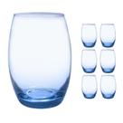 Copo Vidro 450ml (Suco, água) BELLAGIO jogo com 6 Azul