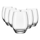 Copo Vidro 450ml Suco água BELLAGIO jogo com 6 Transparente