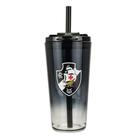 Copo Vidro Degradê com Canudo e Tampa 750ml Vasco - Mileno
