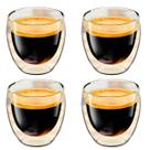 Copo Vidro duplo 80ml Moderno Duo Dose Café Expresso Suco Café Capuccino Dolce Gusto Elegante