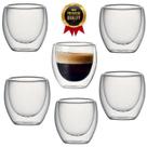 Copo Vidro Duplo Café Expresso Capuccino Chá 6 Peças 70ml