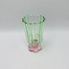 Copo Vidro Flor Candy Vibrante Verde e Rosa 200ml 14x9cm