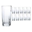Copo vidro Quadrado Transparente Mesa Posta 320ml 10 Unidade