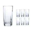 Copo vidro Quadrado Transparente Mesa Posta 320ml 6 Unidades