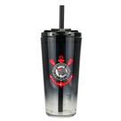 Copo Vidro Transparente Canudo E Tampa 750ml - Corinthians