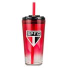 Copo Vidro Transparente Canudo E Tampa 750ml - SPFC