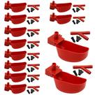 Copos Automáticos para Beber de Pássaros MODUODUO 12 unidades Vermelho Plástico