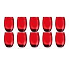 Copos California Redondo Vidro Vermelho Mesa 450ml 10 Unud