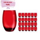 Copos California Redondo Vidro Vermelho Mesa 450ml 24 Unidade