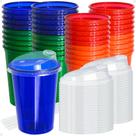 Copos com canudinho para crianças L LIKED 350 ml, 40 unidades, sem BPA, cores variadas