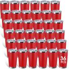 Copos de aço inoxidável Sieral, pacote com 36, 600 ml, vermelhos