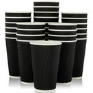 Copos de café de papel JollyPack, pacote com 60, 473 ml, Black Ripple Wall