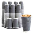 Copos de café descartáveis Clawsoff, pacote com 90 ml, 450 ml, cinza, Ripple Wall