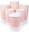 Copos de café descartáveis Glowcoast 350mL (conjunto 80) com tampas