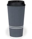 Copos de café descartáveis Glowcoast 650 ml com tampa, pacote com 25 unidades, cinza