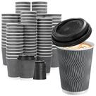 Copos de café descartáveis Lamosi 350ml, pacote com 500 tampas, cinza