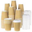 Copos de café descartáveis NYHI 100 350mL com tampas Brown Ripple