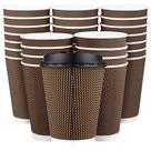 Copos de café descartáveis Promora Brown 350ml com tampas (pacote com 80) Copos de café descartáveis Promora Brown 350ml com tampas (pacote com 80)
