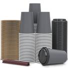 Copos de café descartáveis SPRINGPACK 12 onças (pacote de 100) + acessórios Copos de café descartáveis SPRINGPACK 12 onças (pacote de 100) + acessórios