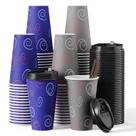 Copos de café descartáveis TV TOPVALUE 16 onças com tampas e canudos x100