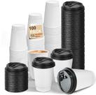 Copos de Café LEAGIM (12 Onças) - Pacote com 100 com Tampas e Paredes Duplas Copos de Café LEAGIM (12 Onças) - Pacote com 100 com Tampas e Paredes Duplas