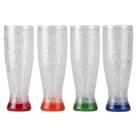 Copos de Cerveja Acrílicos Lily's Home - Parede Dupla com Gel - 16oz (Conjunto c/4)