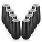 Copos de champanhe Lifecapido isolados 180 ml, pacote com 8 unidades, pretos