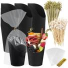 Copos de charcutaria Ocmoiy Black Kraft Paper 400 mL (50 xícaras)