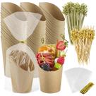 Copos de charcutaria Ocmoiy Brown Kraft Paper 400 mL (50 xícaras)