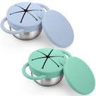 Copos de lanche BUSOHA de aço inoxidável 270 mL com tampa de silicone x2