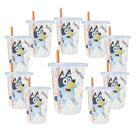 Copos de palha para crianças The First Years Bluey Take & Toss 300 ml, 10 unidades