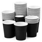 Copos de papel descartáveis Fedmut 240mL pretos, pacote com 50