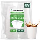 Copos de papel descartáveis Freshware Coffee 118ml, pacote com 300