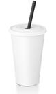 Copos de papel descartáveis KTOB 473mL 50 conjuntos com tampas e canudos Copos de papel descartáveis KTOB 473mL 50 conjuntos com tampas e canudos