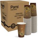 Copos de papel descartáveis para café quente PAMI 16 onças (1000 mL) - pacote com 50
