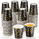 Copos de papel descartáveis Sieral Black Gold Foil 250mL 100 unidades