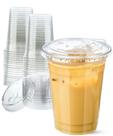 Copos de plástico Aestleaf Clear 500mL com tampas (25 conjuntos de 16 onças)