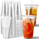 Copos de plástico AOZITA 600mL com tampas e canudos para bebidas frias