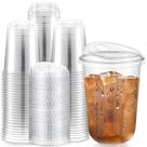 Copos de plástico Baderke 500 ml com tampas para café gelado 100 unidades