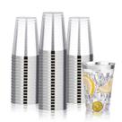Copos de plástico BESTVIP Silver 350ml, pacote com 100 unidades para festa